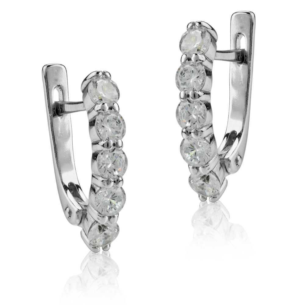 silver diamond earrings
